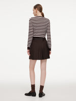 A-Line Pleated Women Skirt With Belt GOELIA