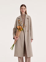 Wool Notched Lapel Double-Faced Women Coat GOELIA