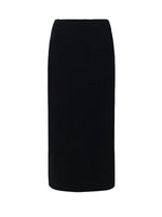 Black Straight Knitted Slit Women Skirt GOELIA
