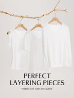 Two-pack (Black & White) Modal V-Neck Unisex T-Shirt GOELIA