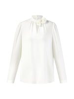 Acetate Blend Floral Neck Women Blouse GOELIA