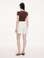 100% Linen Women A-Line Shorts GOELIA