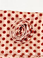 Polka Dots Scarf With Floral Clip GOELIA
