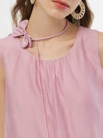 Ruffle Women Tiered Vest Midi Dress With Hairband And Bowknot Choker GOELIA