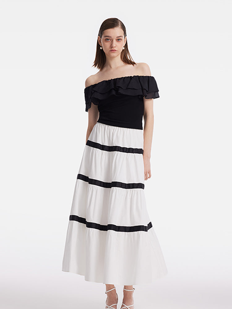 Ruffle Top And Tiered Maxi Skirt Two-Piece Set – GOELIA