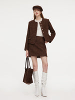 [Preview] Wool Blend Tweed Sequins Women Jacket GOELIA