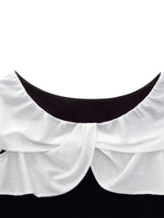 Tencel Blend Patchwork Bow Neck Women Knit Top GOELIA