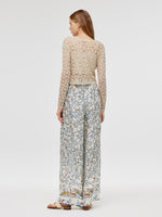 Wool Openwork Women Crop Knit Top With Camisole GOELIA