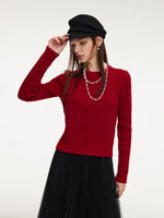 100% Wool Cable Knit Women Sweater GOELIA