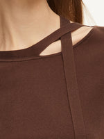 Triacetate Lyocell Blend Women Ribbon Knit Top GOELIA
