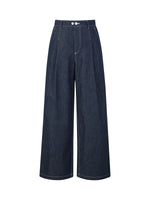 100% Cotton Denim Straight Wide Leg Women Jeans GOELIA