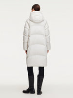 Cocoon Hooded Zip-Up Long Goose Down Coat GOELIA