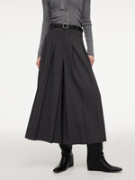 A-Line Pleated Women Culottes With Belt GOELIA