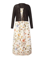 Tencel Blend Cardigan And Floral Print Strap Dress Two-Piece Set GOELIA