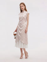 Jacquard Patchwork Women Qipao Maxi Dress GOELIA