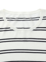 Lyocell Mulberry Silk Blend Stripe Women Knit Top GOELIA