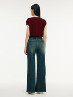 Denim High-Waisted Women Flared Jeans GOELIA
