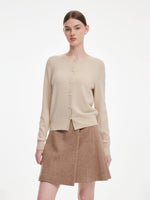 [Preview] Cashmere Shimmer Pearl Buttons Women Cardigan GOELIA