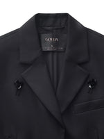 100% Worsted Wool Beaded Women Blazer GOELIA