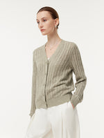 Linen Sequins Openwork Women Knit Cardigan GOELIA