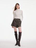 [Preview] Tencel Acetate Silk Blend Women Mock Neck Knit Top GOELIA
