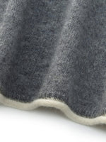 100% Cashmere Seamless Contrast Trim Women Cardigan GOELIA