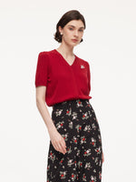 [Preview] Tencel Blend Floral Embroidered Women Knit Top GOELIA