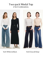 Two-Pack Modal Unisex Long Sleeve Top GOELIA