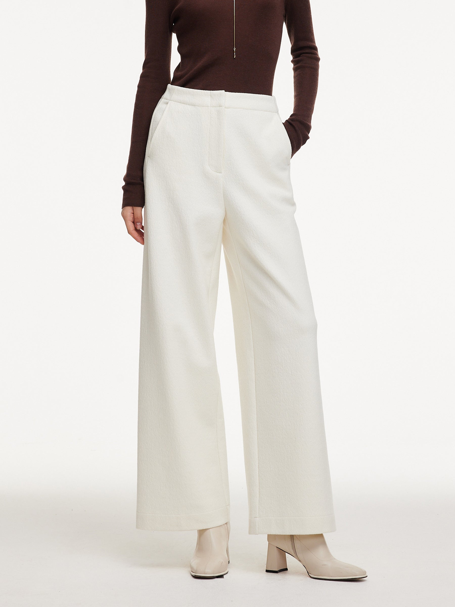 [Preview] Adjustable Waist Straight Wide Leg Women Pants GOELIA