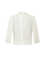 Triacetate 3/4 Sleeves Women Crop Blazer GOELIA