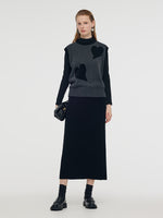 Wool Blend Vest And Mock Neck Top Two-Piece Set GOELIA