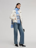 Wool Blend Fair Isle Fringe Scarf GOELIA