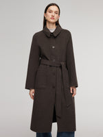 Wool Camel Hair Blend Double-Faced Women Wrap Overcoat GOELIA