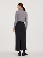 Wool Blend Back Slit Women Knit Skirt GOELIA