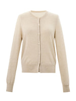 [Preview] Cashmere Shimmer Pearl Buttons Women Cardigan GOELIA