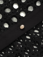 Lace Openwork Crop Jacket And Half Skirt And Knitted Camisole Three-Piece Set GOELIA