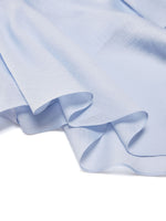 Lyocell Blend Light Blue Ruffle-Detailing Women Tank Top GOELIA