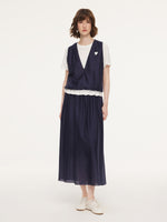 Tencel Blend Mock Layered Top And Skirt Two-Piece Set GOELIA