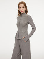 [Preview] Double-Brushed Stretch Zip Jacket And Pants Two-Piece Set GOELIA