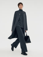 100% Wool Round Neck Women Coat GOELIA