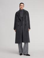 Brushed Alpaca Wool Blend Unisex Overcoat GOELIA