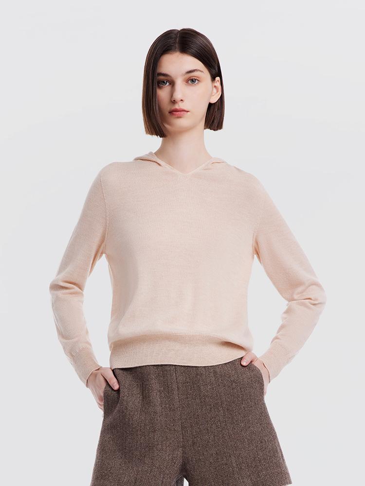 Seamless Hooded Wool Sweater GOELIA