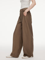 Tencel Cotton Blend Women Curved Leg Pants GOELIA