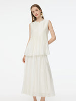 Tencel Blend Pleated Tank Top And Skirt Two-Piece Set GOELIA