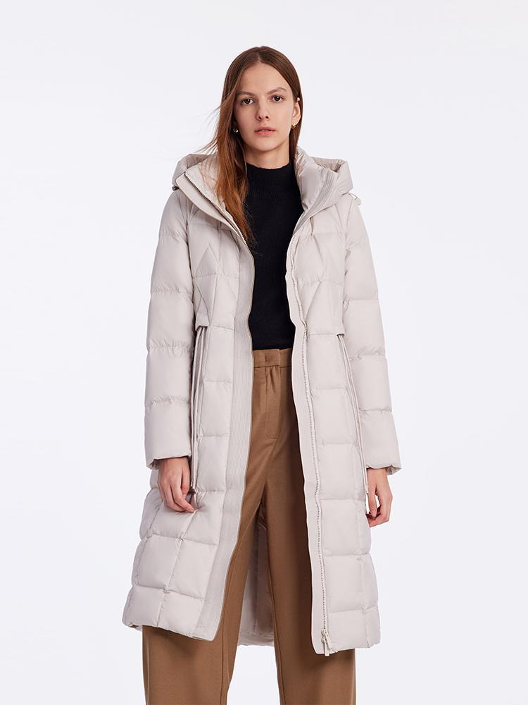 Hooded Pleated Goose Down Garment GOELIA