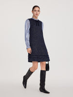 Tweed Faux Two-Piece Women Mini Dress GOELIA