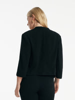 Triacetate 3/4 Sleeves Women Crop Blazer GOELIA