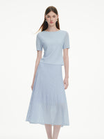Beaded Textured Knit Top And Skirt Two-Piece Set GOELIA