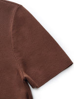 Tencel Acetate Blend Women Side Pleat Knit Top GOELIA