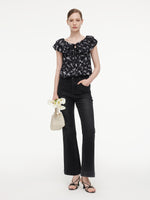 Four-Way Stretch Women Micro-Flared Jeans GOELIA